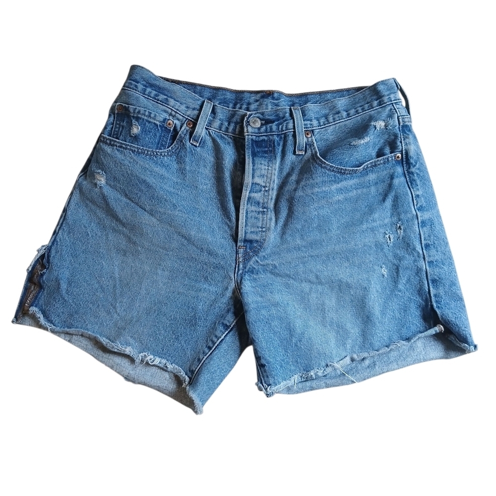 Up-Cycled Levi's DYI Shorts Vintage Style Blue Jean Denim Size 31